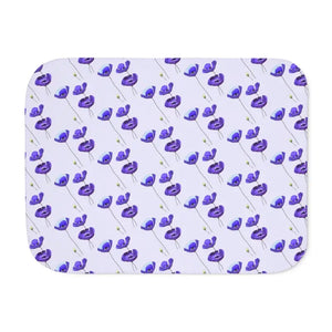 Purple Flower Sherpa Blanket - Cozy Chic Style - Dipaliz - Blankets