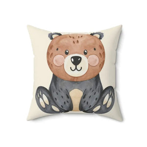 Cute Bear Throw Pillow - Spun Polyester Square Comfort - Dipaliz - Pillows