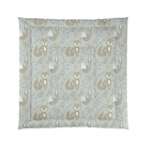 Cute Fox Teal Comforter - Soft Polyester Bedding - Dipaliz - Quilts & Comforters