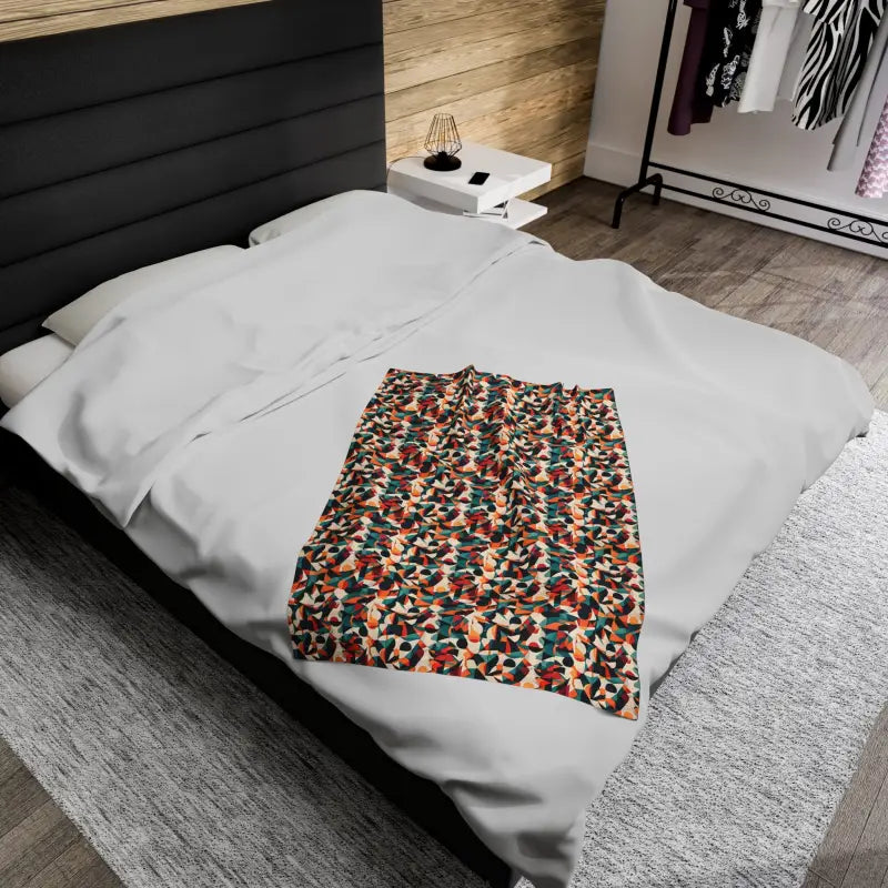 Embrace Luxury with our Abstract Velveteen Plush Blanket - All Over Prints