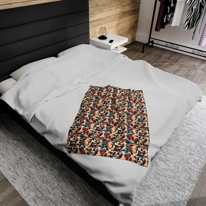 Embrace Luxury with our Abstract Velveteen Plush Blanket - All Over Prints