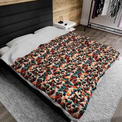 Embrace Luxury with our Abstract Velveteen Plush Blanket - All Over Prints