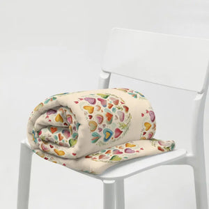 Hearts Throw Blanket - Luxury Soft Silk Touch - Dipaliz - 50″×60″ - Blankets