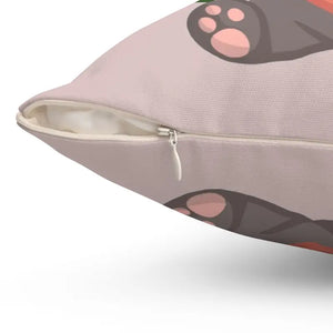 Teddy Bear Square Pillow - Polyester Heart Design - Dipaliz - Throw Pillows