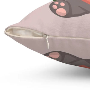 Teddy Bear Square Pillow - Polyester Heart Design - Dipaliz - Throw Pillows