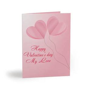 Pink Hearts Greeting Cards Happy Valentine’s Day - Dipaliz - 24 Pcs / Matte / 4.25” x 5.5”