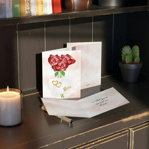 Greeting Cards - Roses Romance Valentine - Dipaliz - & Note