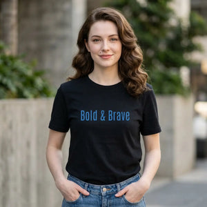 Custom Brave White Tee – Cotton Graphic - Dipaliz - T-shirts - s