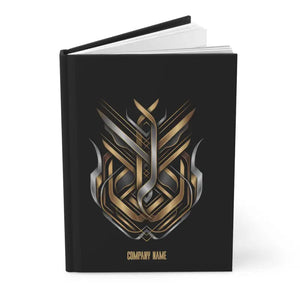 Custom Emblem Crest Hardcover Journal - Luxe Gold and Silver - Dipaliz - Paper Products