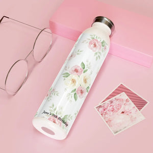 Custom Floral Slim Water Bottle Stainless Steel Rose Dipaliz - Bottles