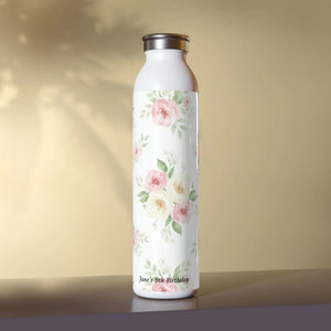 Custom Floral Slim Water Bottle Stainless Steel Rose Dipaliz - Bottles