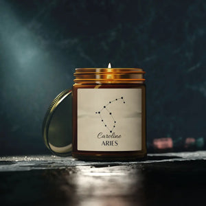 Personalized Aries Zodiac Candle – Coconut Wax - Dipaliz - Candles