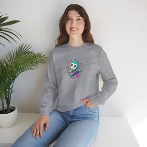 Sweatshirt - Alien Gamer Crewneck - Retro Space Cat Design - Dipaliz