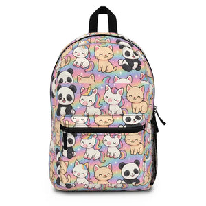 Cute Animal Backpack Unicorn Print Bag Adorable Cat Rainbow - Dipaliz - one Size - School Backpacks