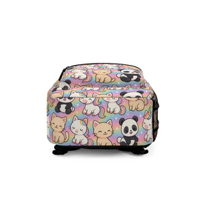 Pastel Cute Animal Backpack - Unicorn Print Bag School - Dipaliz - Backpacks