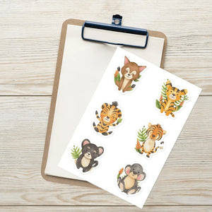 Glossy Animal Sticker Sheet - Wild Magic Design - Dipaliz - Decorative Stickers