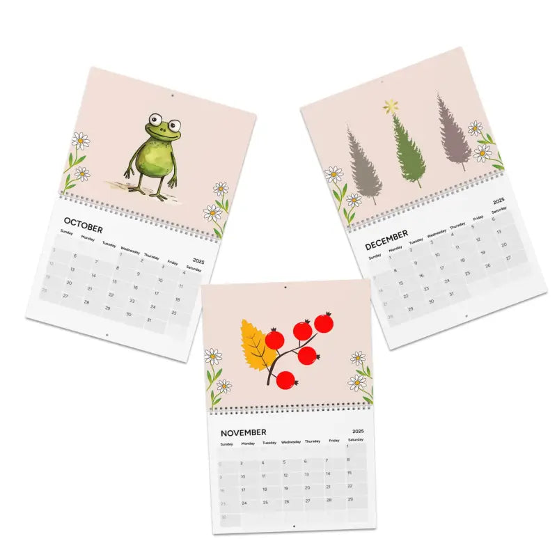 Spiral Bound Desk Calendar 2025: Cute Animals and Plants - 10.8’’ x 8.4’’ / Semi Glossy