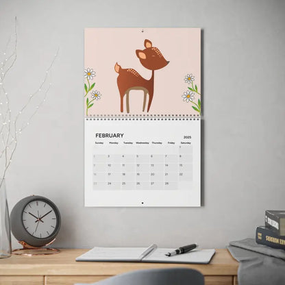 Spiral Bound Desk Calendar 2025: Cute Animals and Plants - 10.8’’ x 8.4’’ / Semi Glossy