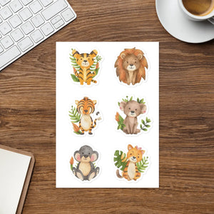 Adorable Animals Sticker Sheet - Glossy Eco-friendly Gifts - Dipaliz - Decorative Stickers