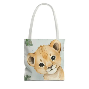 Bags - Cute Baby Lion Tote Bag - Watercolor Safari Print - Dipaliz 13’’ × / White