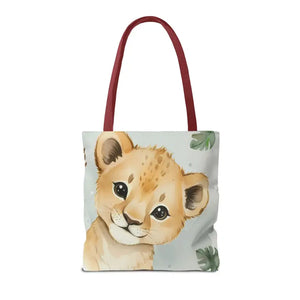 Bags - Cute Baby Lion Tote Bag - Watercolor Safari Print - Dipaliz