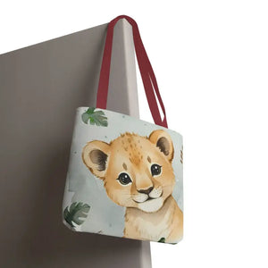 Bags - Cute Baby Lion Tote Bag - Watercolor Safari Print - Dipaliz