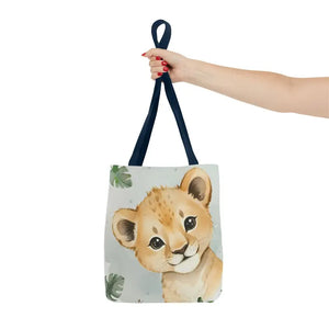 Bags - Cute Baby Lion Tote Bag - Watercolor Safari Print - Dipaliz