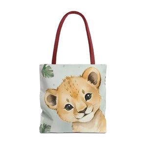 Bags - Cute Baby Lion Tote Bag - Watercolor Safari Print - Dipaliz