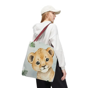 Bags - Cute Baby Lion Tote Bag - Watercolor Safari Print - Dipaliz