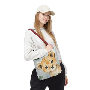 Bags - Cute Baby Lion Tote Bag - Watercolor Safari Print - Dipaliz
