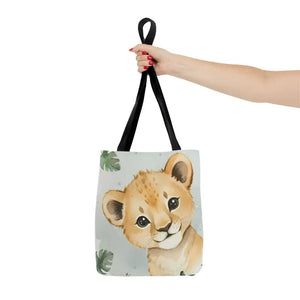 Bags - Cute Baby Lion Tote Bag - Watercolor Safari Print - Dipaliz