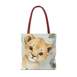 Bags - Cute Baby Lion Tote Bag - Watercolor Safari Print - Dipaliz