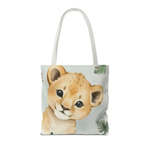 Bags - Cute Baby Lion Tote Bag - Watercolor Safari Print - Dipaliz
