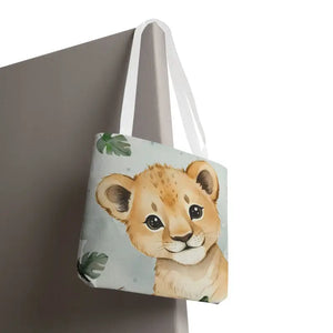 Bags - Cute Baby Lion Tote Bag - Watercolor Safari Print - Dipaliz