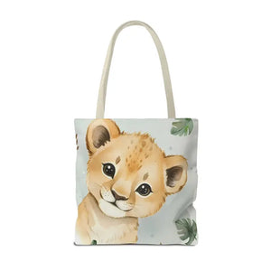 Bags - Cute Baby Lion Tote Bag - Watercolor Safari Print - Dipaliz