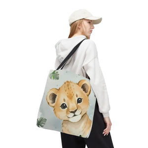 Bags - Cute Baby Lion Tote Bag - Watercolor Safari Print - Dipaliz