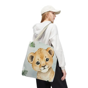 Bags - Cute Baby Lion Tote Bag - Watercolor Safari Print - Dipaliz