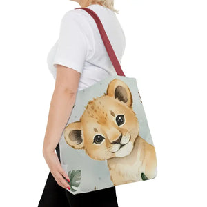 Bags - Cute Baby Lion Tote Bag - Watercolor Safari Print - Dipaliz