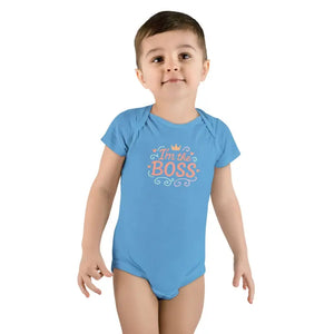 Cute Baby Onesie - Boss Vibes Soft Cotton Statement - Dipaliz - Nb (0-3m) / Blue - One-pieces