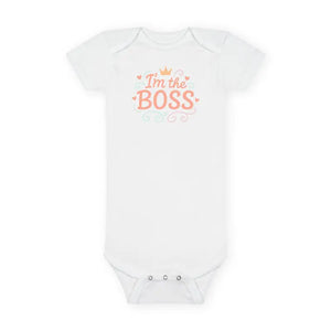Cute Baby Onesie - Boss Vibes Soft Cotton Statement - Dipaliz - Nb (0m) / White - One-pieces