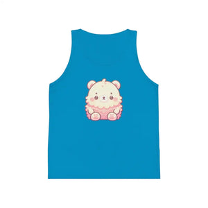 Kids Jersey Tank - Cool Animal Lovers Summer Tee - Dipaliz - Neon Blue / s - Tops