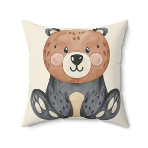 Cute Bear Throw Pillow – Spun Polyester Square - Dipaliz - Pillows