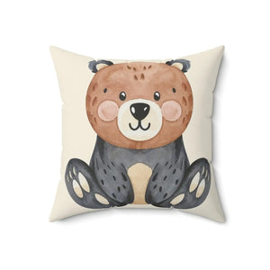 Cute Bear Throw Pillow – Spun Polyester Square - Dipaliz - Pillows