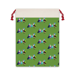 Cute Birds Linen Bag - Eco Friendly Gift Bags - Dipaliz