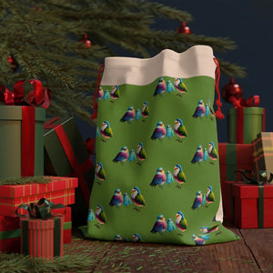 Cute Birds Linen Bag - Eco Friendly Gift Bags - Dipaliz