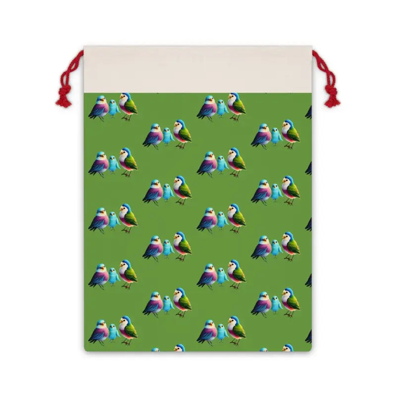 Eco-friendly Linen Gift Bags with Cute Birds Pattern - 19.7’’ x 26’’