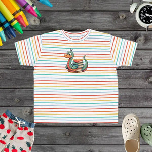 Cute Bookworm Toddler Tee with Adorable Snail Design - Dipaliz - Rainbow Stripe / 2t - T-shirts