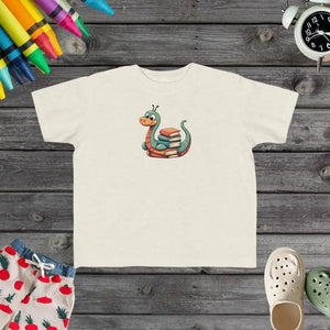 Cute Bookworm Toddler Tee with Adorable Snail Design - Dipaliz - Natural Heather / 2t - T-shirts