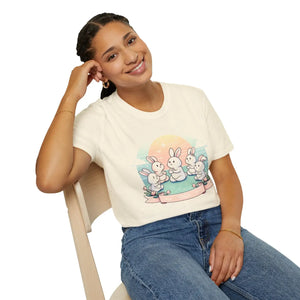 Soft Bunny Yoga Tee - Colorful Easter Celebrations - Dipaliz - T-shirts