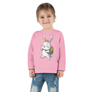 Cute Bunny Toddler Long Sleeve Tee - Playful Spring Top - Dipaliz - T-shirts